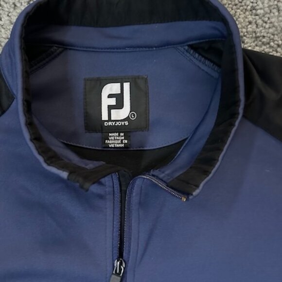 FootJoy Dry Joys Men’s Golf Jacket Long Sleeve Navy Black Zip Front Jacket, L - Picture 4 of 13